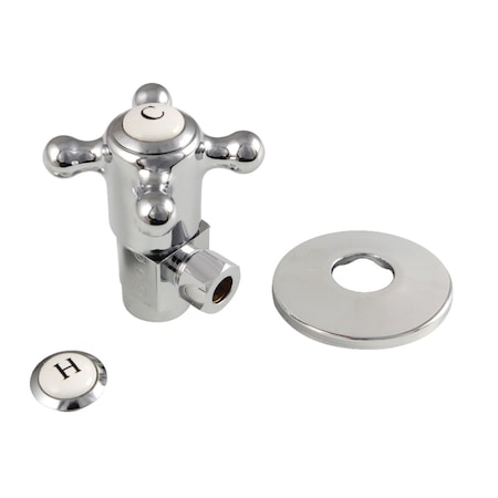 Kingston Brass 1/2"IPS x 3/8"O.D. Anti-Seize Deluxe Quarter-Turn Ceramic Hardisc Cartridge Angle Stop, Chrome CD43301BXK